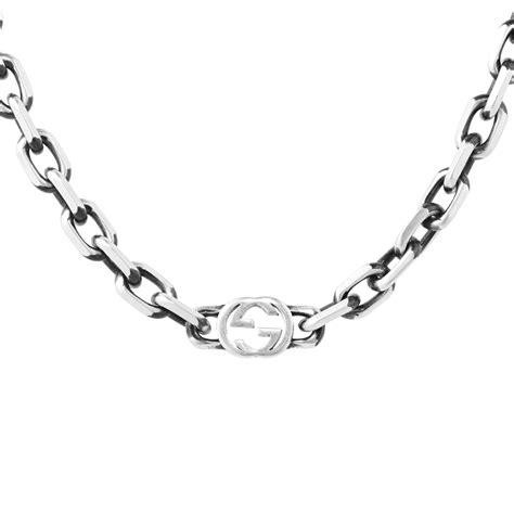 gucci link sterling silver|gucci silver and onyx necklace.